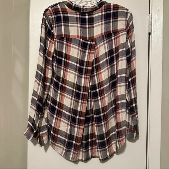 Thread & Supply plaid long sleeve button up blouse olive copper size M - Picture 3 of 7
